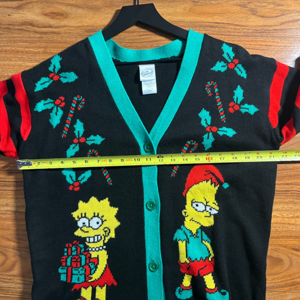 The Simpsons Christmas Cardigan Lisa Bart Holiday Ugly Sweater Medium - Picture 7 of 7